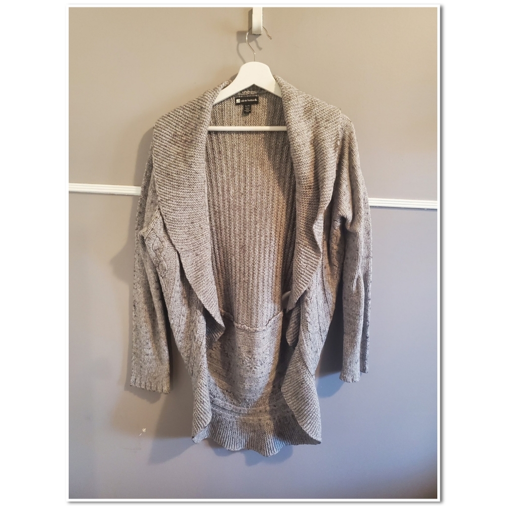 Valerie Bertinelli Grey Knit Cardigan XL